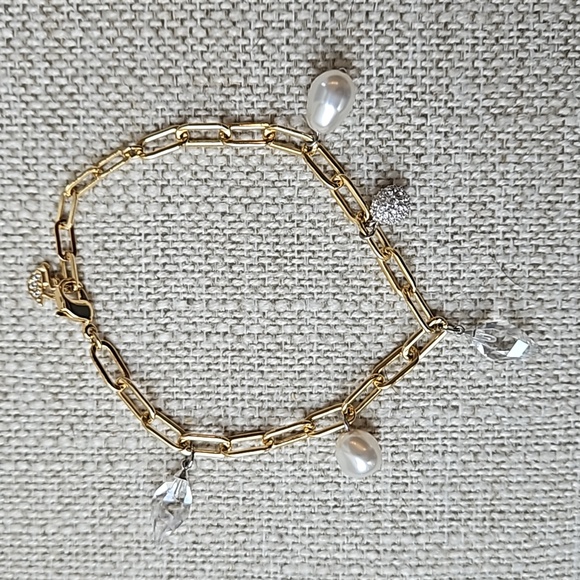 Swarovski Crystal Gold Charm Bracelet - Picture 1 of 9